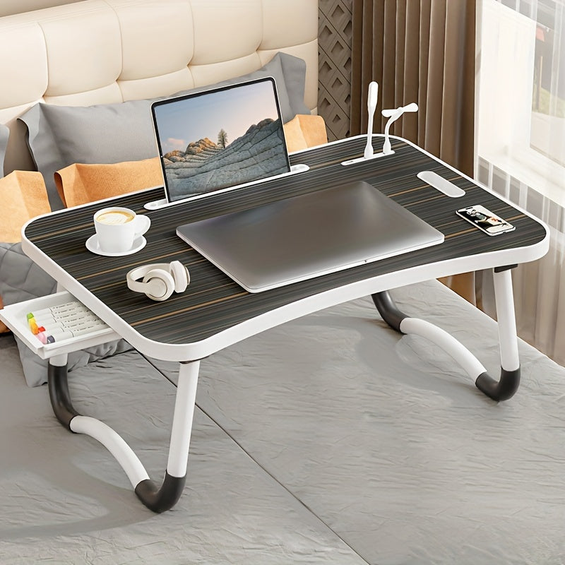 Portable Laptop Bed Table with Cup Holder & Tablet Card Slot - Multifunctional Tray for Eating, Reading, Writing - Stable Durable Foldable Design for Bed, Sofa, Floor - Lightweight & Space-Saving, Bed Table for Laptop, Sofa A