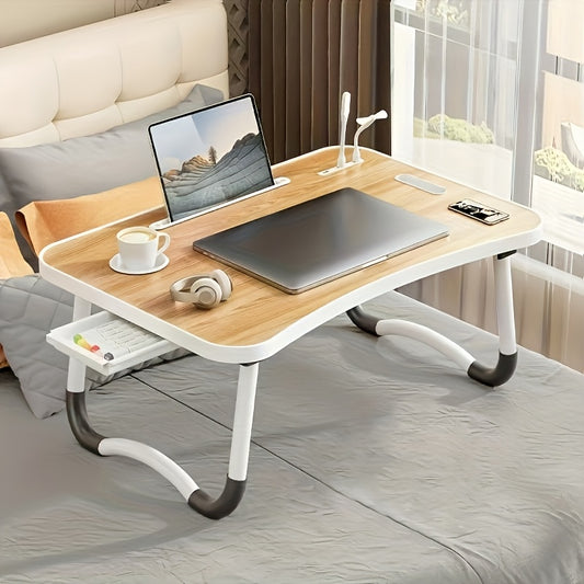 Portable Laptop Bed Table with Cup Holder & Tablet Card Slot - Multifunctional Tray for Eating, Reading, Writing - Stable Durable Foldable Design for Bed, Sofa, Floor - Lightweight & Space-Saving, Bed Table for Laptop, Sofa A