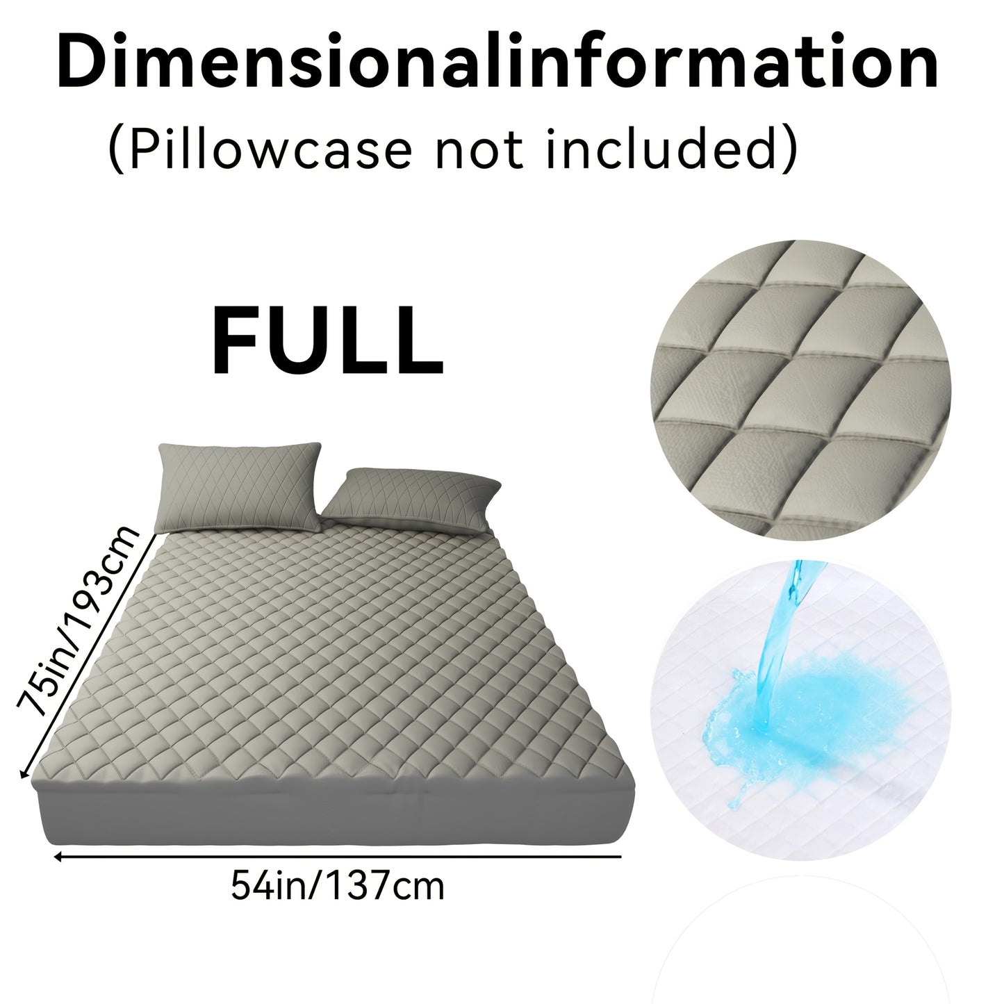 1pc Cooling Waterproof Mattress Protector, Cool And Comfortable, Layered Fitted Sheet, Solid Color Bedding Design, Can Be Used As A Separate Bedspread, 9-15 Inches Deep Pocket, Ideal For Bedroom, Guest Room And Hotel Mattress