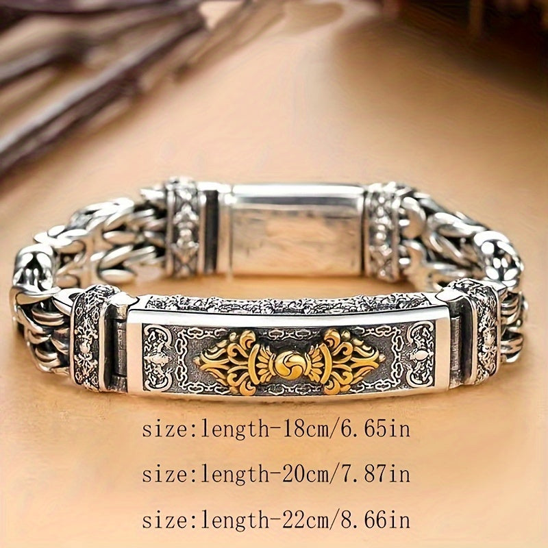 Men's Stainless Steel Bracelet - Hip-Hop Style Handcrafted Jewelry with Celtic Knotwork & 201 Stainless Steel Accents, Non-Magnetic Durable Design for Casual & Formal Wear