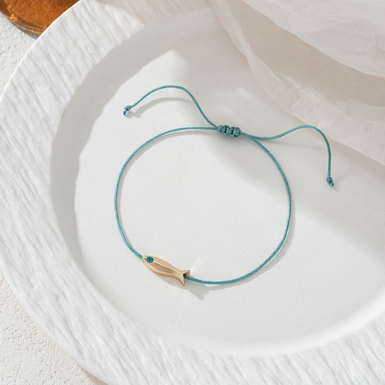 Women's Dainty Fish Charm Adjustable Anklet, Beach Vacation Party Everyday Accessory, Minimalist Style, Fashion Jewelry