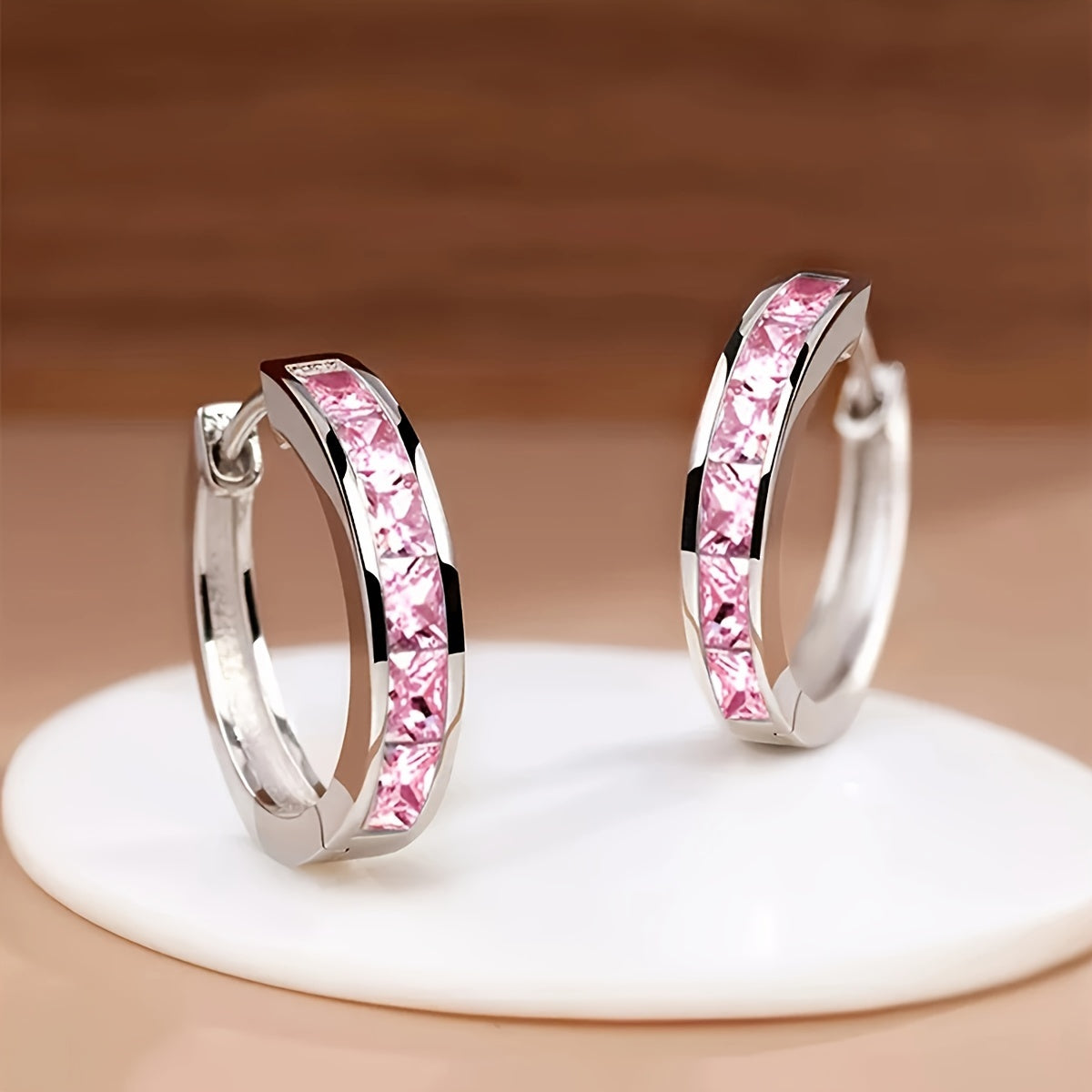 Luxury Hoop Earrings - Sparkling Cubic Zirconia Accents, Nickel-Free Copper, Hypoallergenic, Perfect for Daily Wear, Parties, and Special Occasions, Multiple Colors Available