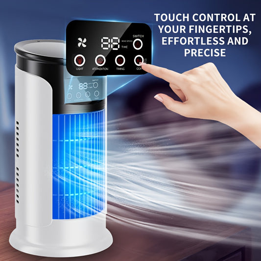 [Portable AC] 3-in-1 Portable Air Conditioner with Speed Control | Quiet & Lightweight Mini AC for Family and Office, Digital Display, USB Powered, Perfect for Beachside Summer Breeze, Office Humidifier, Stylish Christmas Gif