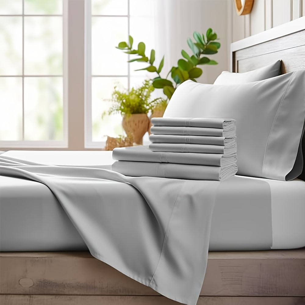 [Cooling Bed Sheets] Ice Cooling Bed Sheet Set, Heat Relief 2000TC Luxury Sheets for Hot Sleepers, Moisture Wicking & Temperature Regulating, NightBreeze Luxe Cooling Sheet Sets
