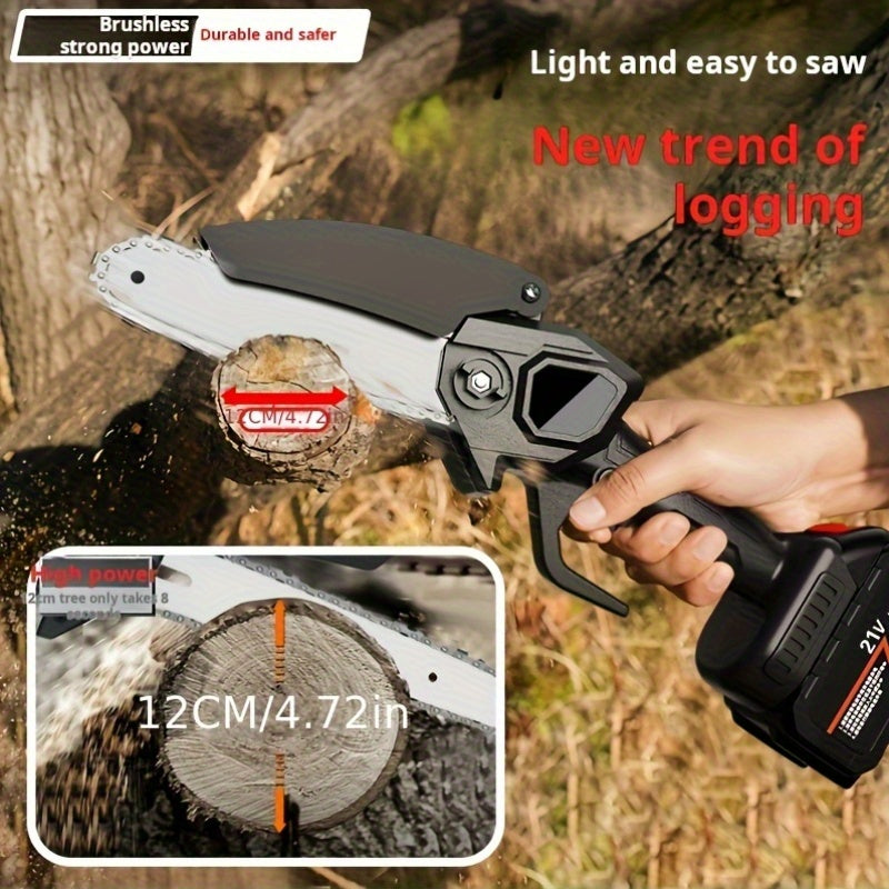 Mini Cordless Chainsaw, 6-inch Handheld Saw With Splash Protection And Safety Lock, Includes 2 Batteries And 2 Portable Units. Ideal For Trees, Gardens, Homes, And Yards. Perfect Gift For Valentine'S Day, Holidays, Birthdays,