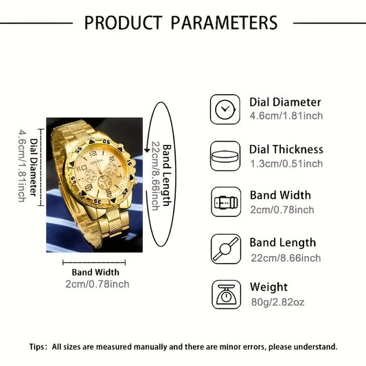 2pcs Men's Vintage Stainless Steel Quartz Watch Set - World-time Feature, Round Dial, Quartz Movement, Battery Powered - Ideal Gift for Halloween, Christmas, Thanksgiving, Valentine's Day, Perfect for Boyfriend Family