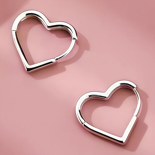 Hypoallergenic stainless steel heart-shaped earrings, comfortable and versatile, simple and elegant, high-quality fashionable Women's earrings for daily wear or parties, jewelry accessories, are exquisite gifts for women.