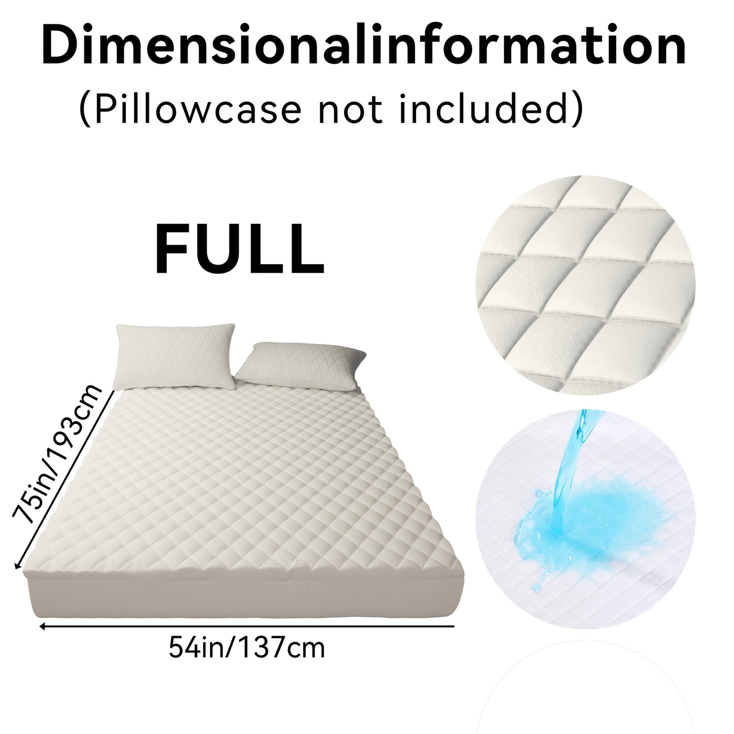 1pc Cooling Waterproof Mattress Protector, Cool And Comfortable, Layered Fitted Sheet, Solid Color Bedding Design, Can Be Used As A Separate Bedspread, 9-15 Inches Deep Pocket, Ideal For Bedroom, Guest Room And Hotel Mattress