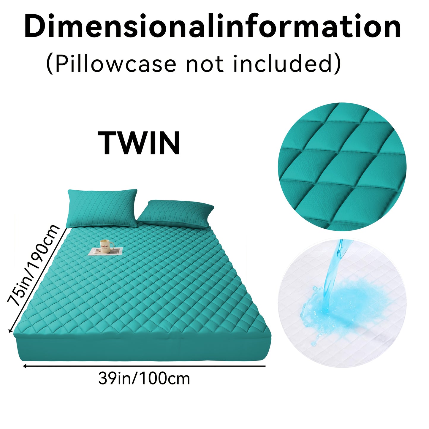 1pc Cooling Waterproof Mattress Protector, Cool And Comfortable, Layered Fitted Sheet, Solid Color Bedding Design, Can Be Used As A Separate Bedspread, 9-15 Inches Deep Pocket, Ideal For Bedroom, Guest Room And Hotel Mattress