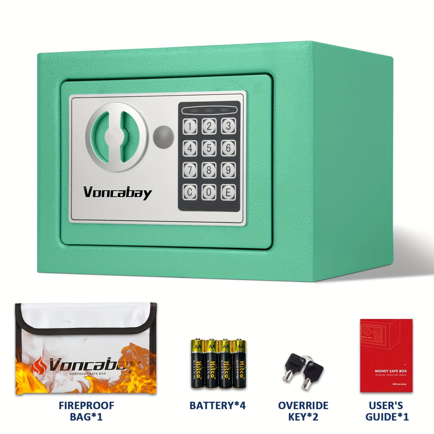 Heavy-Duty Fireproof Steel Safe with Cash Bag - Secure Home Safe Box with Keypad & Key Lock, Ideal for Storing Money, Documents, and Valuables (Black), Valuables Storage | Sleek Black Safe | Durable Metal Safe, Safe Box for H