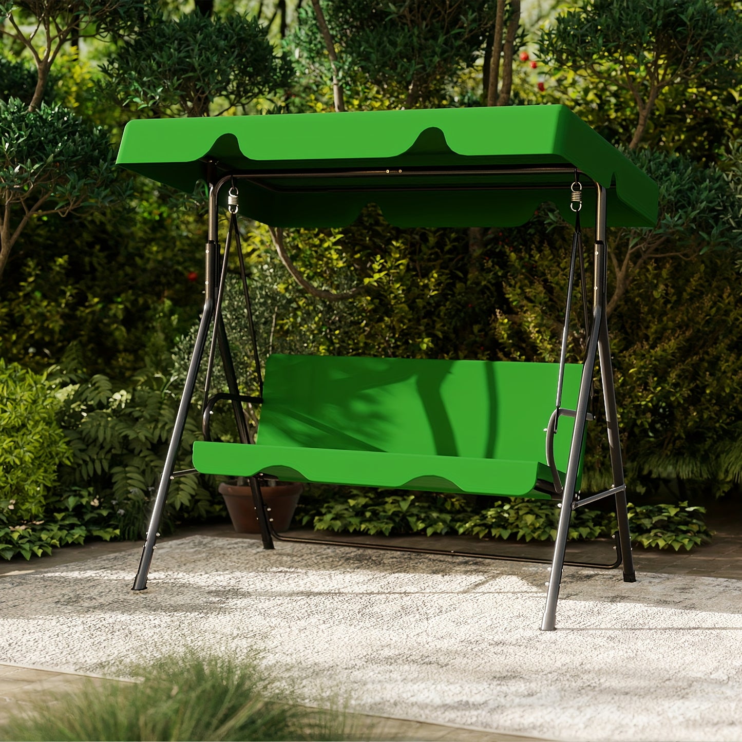Outdoor Patio Swing with Canopy and Sturdy Frame, Suitable for Adults, Rustproof Material, Durable and Long-lasting