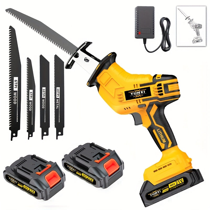 2025 Newly Upgraded Wireless Rotary Saw And Electric Reciprocating Saw in 2025, Equipped with Blade Set And Wood/Metal/Pvc Cutting Charger, And Featuring Multiple Safety Functions, Including a Safety Lock for Multi-Purpose Cu