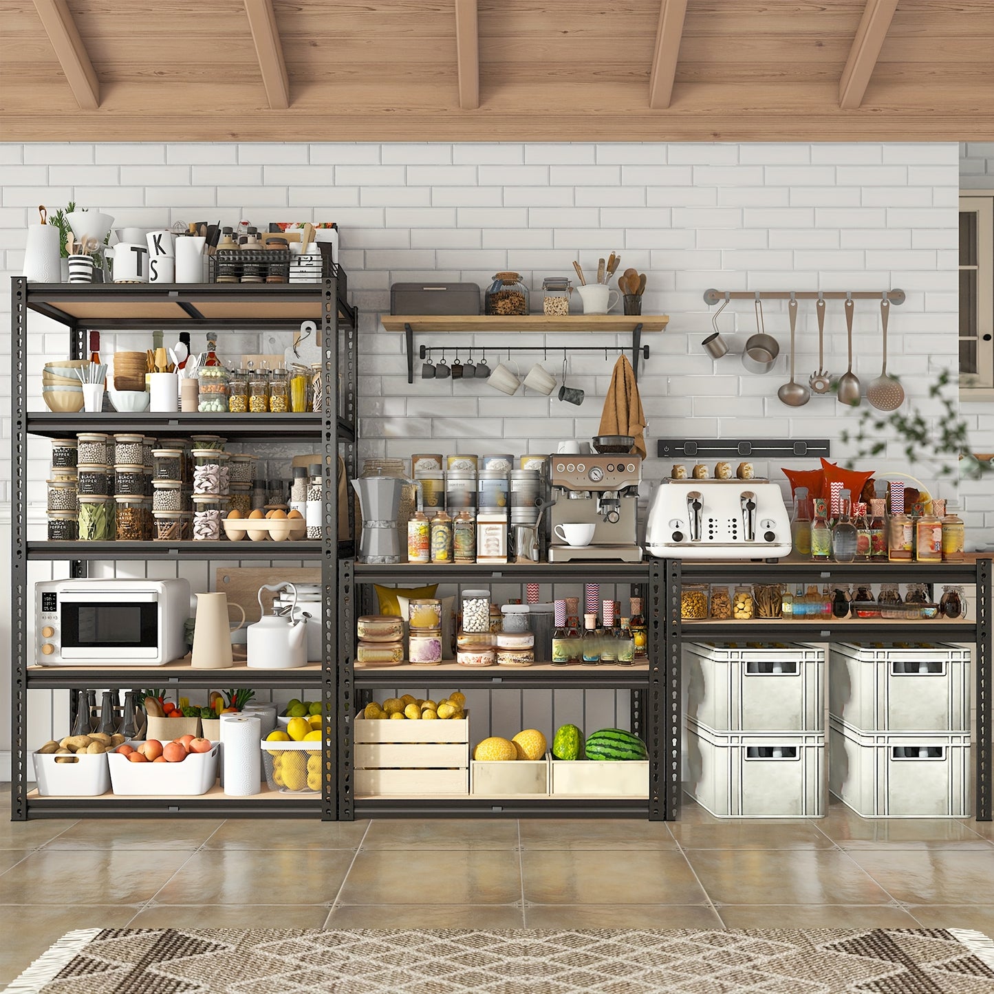 2000LBS Garage Shelving Storage Shelves Heavy Duty Shelving 5 Tier Metal Shelving Units For Garage Shelves 72"H X35.5"W X 15.8"D, Adjustable Metal Shelving Unit For Garage Shelves Utility Rack Shelf For Basement Pantry Closet