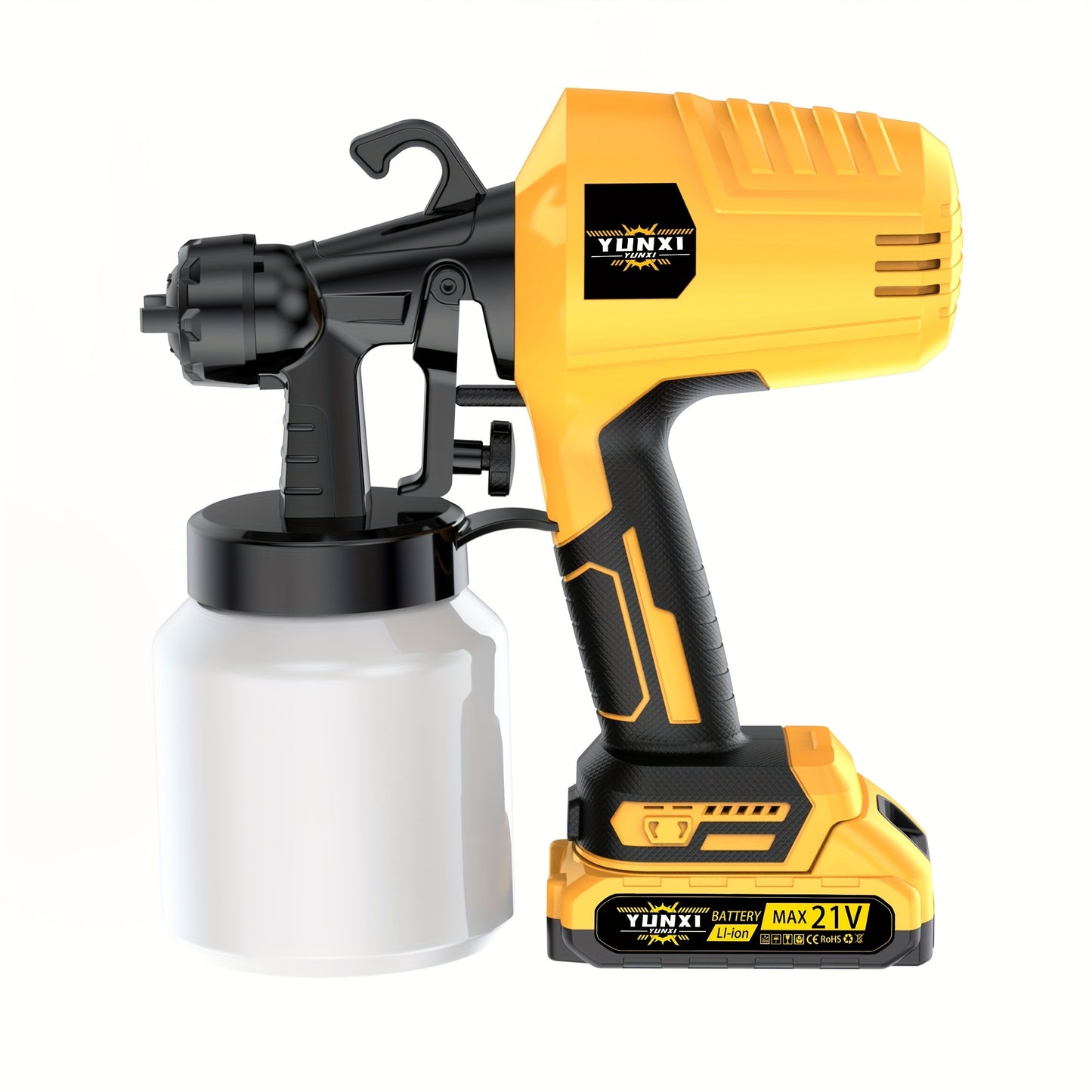 Wireless Spray Gun with Nozzle -1500mAh Rechargeable Battery, Capacity 16.91oz, Suitable for Indoor/outdoor Use On Walls, Wood, Cars, Decks, Furniture - Including 2 Adjustable Spray Modes And Ergonomic Design | Father's Day H