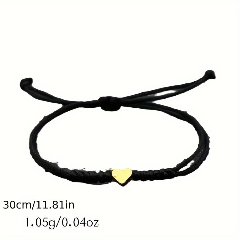 [Chic Heart Bracelet] Handcrafted Adjustable Red Rope Chic Bracelet with Heart Charm | Versatile Accessory for Women, Perfect for Everyday & Party Wear