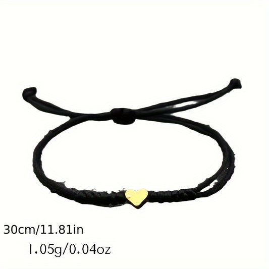 [Chic Heart Bracelet] Handcrafted Adjustable Red Rope Chic Bracelet with Heart Charm | Versatile Accessory for Women, Perfect for Everyday & Party Wear