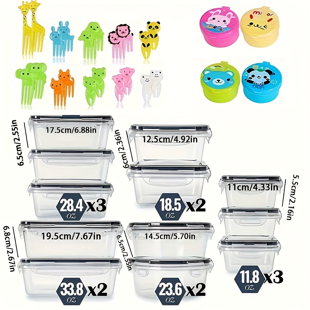 [Food Storage Box Set] 48pcs/ set food storage box set, fresh-keeping box with easy to fasten lid (24 lids+24 containers) - sealed plastic container for use in food rooms, travel, outdoor picnics, kitchen organization, with l