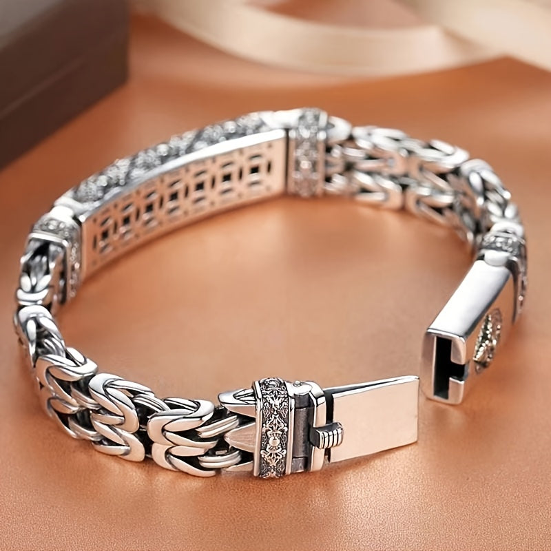 Retro Trendy Men's Bracelet Creative Peace Pattern Chain