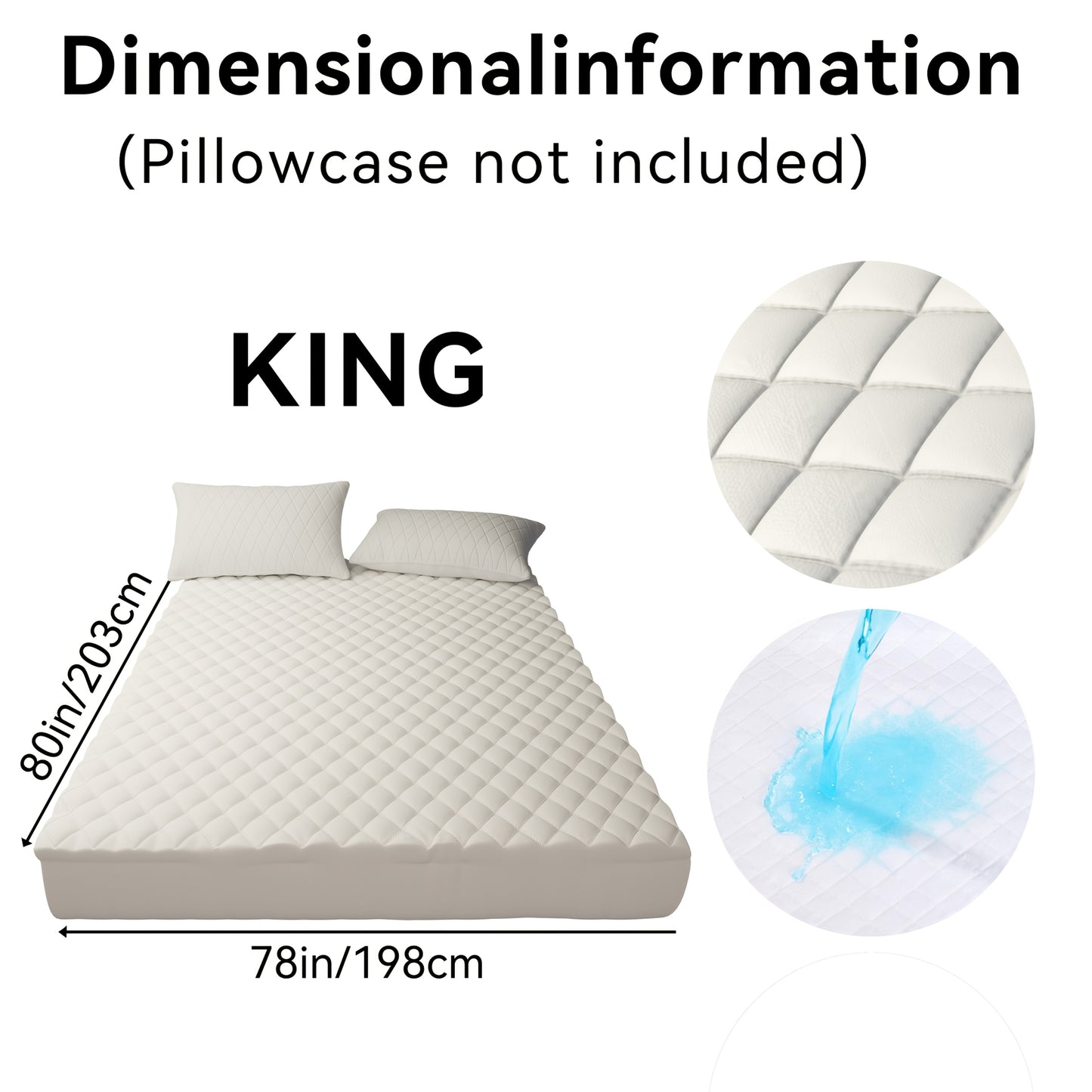 1pc Cooling Waterproof Mattress Protector, Cool And Comfortable, Layered Fitted Sheet, Solid Color Bedding Design, Can Be Used As A Separate Bedspread, 9-15 Inches Deep Pocket, Ideal For Bedroom, Guest Room And Hotel Mattress