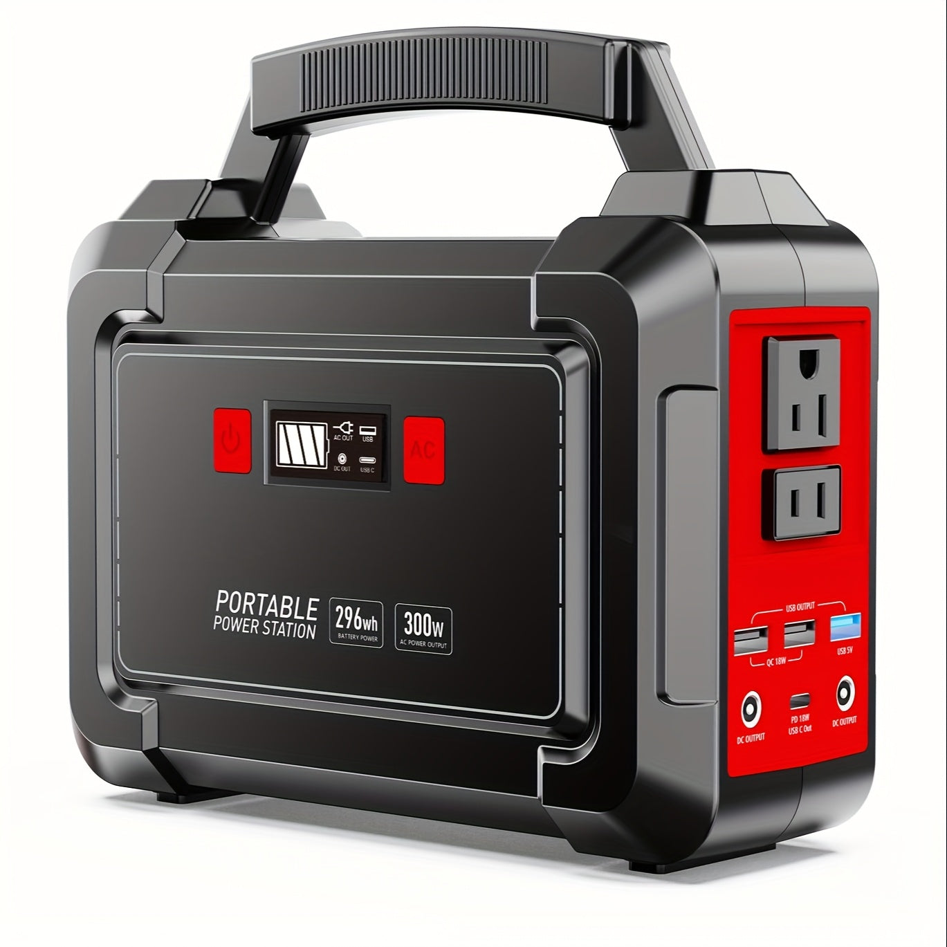 Portable Power Station 200W/300W Peak Camping Solar Generator 155Wh/167Wh/296Wh Power Bank with 30/60W Solar Panel with AC Outlet 110V with Multi-Output LED Flashlights for CPAP Home Camping Hurricane Emergency