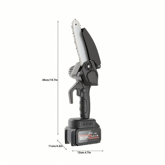 Mini Cordless Chainsaw, 6-inch Handheld Saw With Splash Protection And Safety Lock, Includes 2 Batteries And 2 Portable Units. Ideal For Trees, Gardens, Homes, And Yards. Perfect Gift For Valentine'S Day, Holidays, Birthdays,