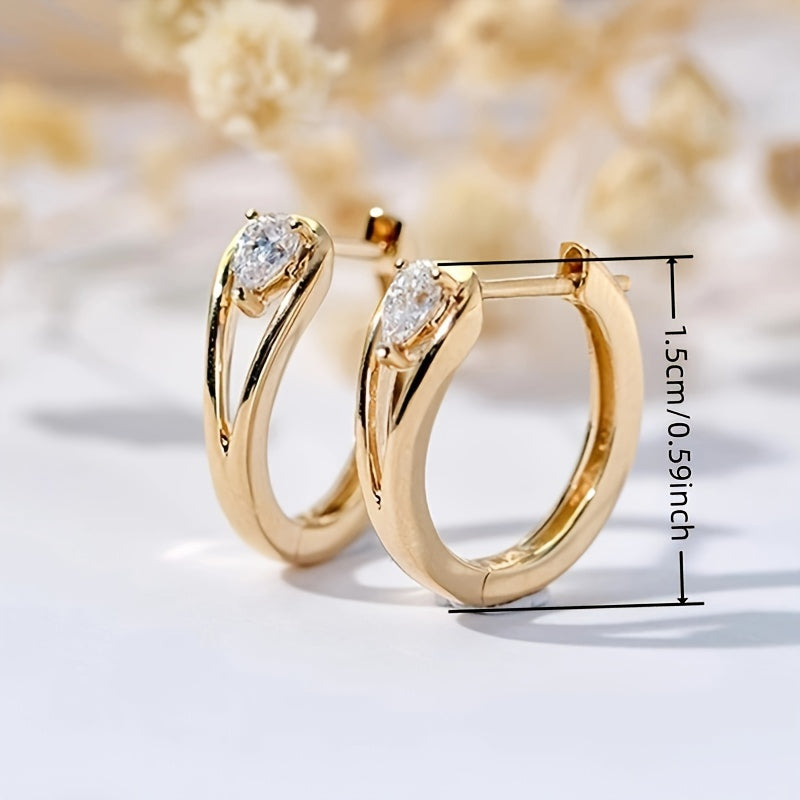 Circular Zirconia Minimalist and Stylish Geometric-Shaped Earrings for Women's Parties and Daily Casual Accessories