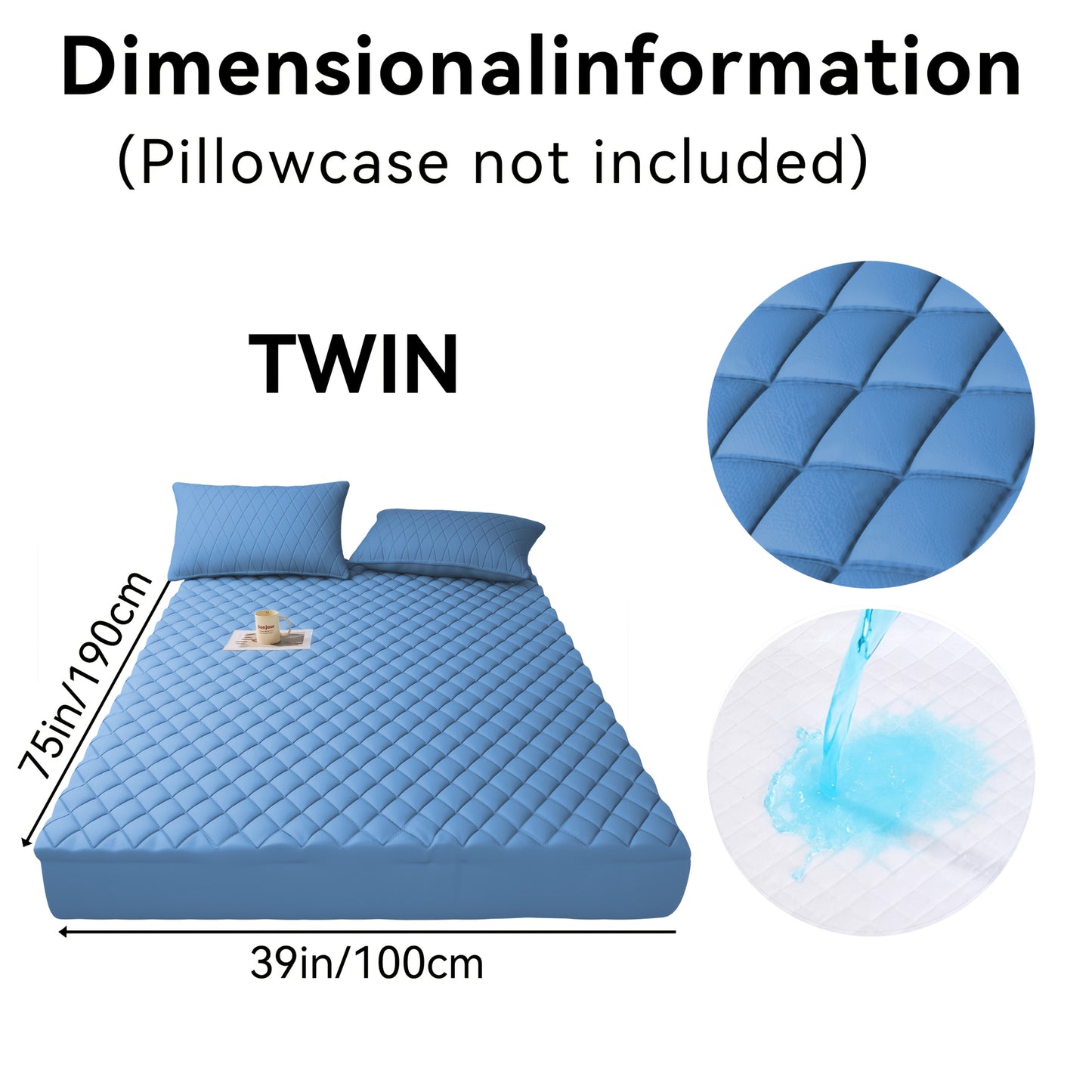 1pc Cooling Waterproof Mattress Protector, Cool And Comfortable, Layered Fitted Sheet, Solid Color Bedding Design, Can Be Used As A Separate Bedspread, 9-15 Inches Deep Pocket, Ideal For Bedroom, Guest Room And Hotel Mattress