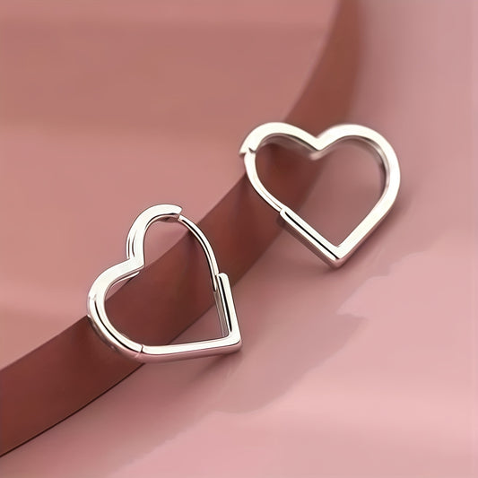 Hypoallergenic stainless steel heart-shaped earrings, comfortable and versatile, simple and elegant, high-quality fashionable Women's earrings for daily wear or parties, jewelry accessories, are exquisite gifts for women.