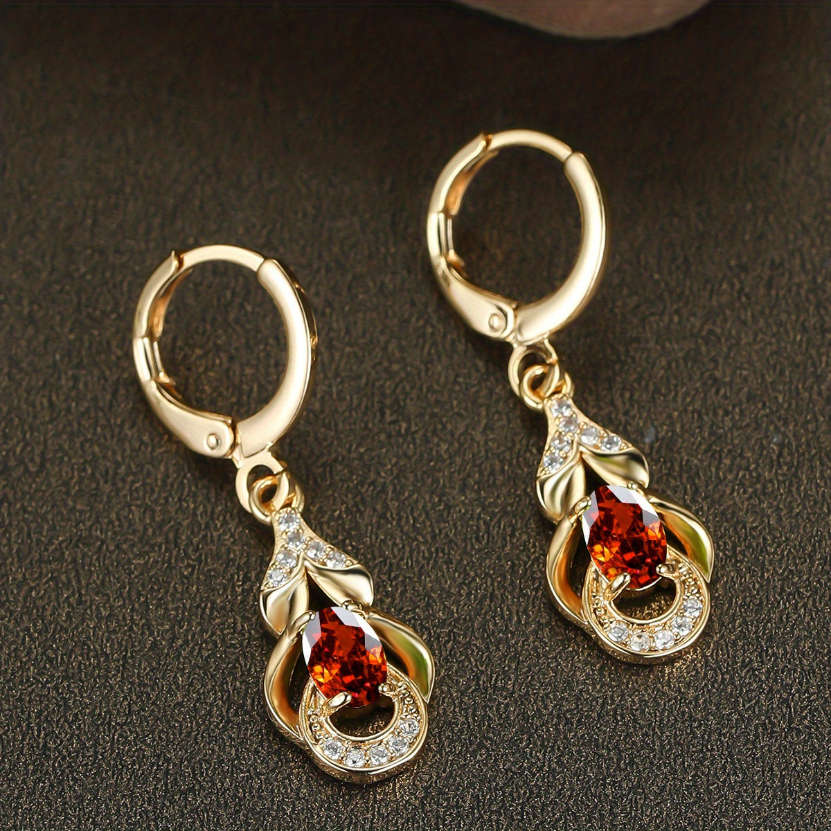[Elegant Earrings] 18K Gold Plated Elegant Zirconia Drop Earrings | Women's Ear Jewelry For Banquet Dinner Decor