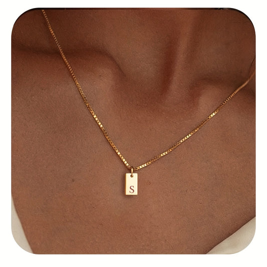 Initials Necklace for Women - 14k Golden Plated Delicate Monogram Pendant, Name Jewelry Gift for Valentine's Day, Everyday Elegance & Year-Round Wear, Necklace, Elegant Accessory, Luxurious Appearance