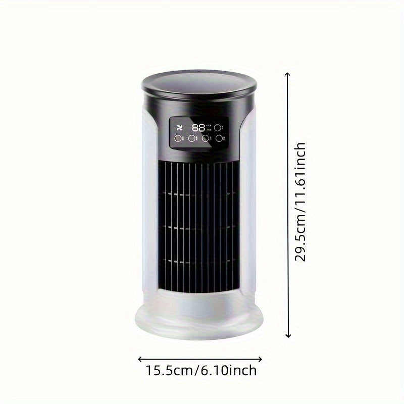 [Portable AC] 3-in-1 Portable Air Conditioner with Speed Control | Quiet & Lightweight Mini AC for Family and Office, Digital Display, USB Powered, Perfect for Beachside Summer Breeze, Office Humidifier, Stylish Christmas Gif