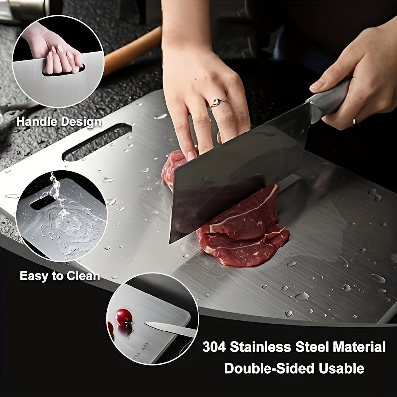 Premium Stainless Steel 2025 Double-Sided - Food Grade Stainless Steel Cutting Board For Kitchen And Dining