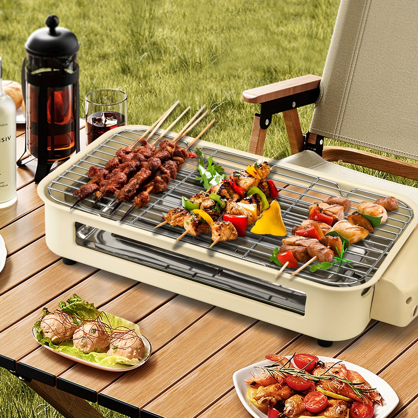 Smokeless Electric Grill, Indoor Grill With Removable Non-Stick Plate, Indoor Grill, Kitchen Must Haves, 1500W, Portable BBQ Grill, Electric Griddle, Best Quality Items, Dishwasher Safe, Hot Pot, Cooking, Gifts, Gift Ideas, P