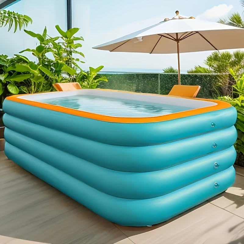 Super Large Home Inflatable Swimming Pool, Courtyard Outdoor Water Park Inflatable Swimming Pool, 125.2 inch 4-layer PVC Thickened And Heightened Upgraded Play Pool, Suitable for Outdoor Patio Activities Parties