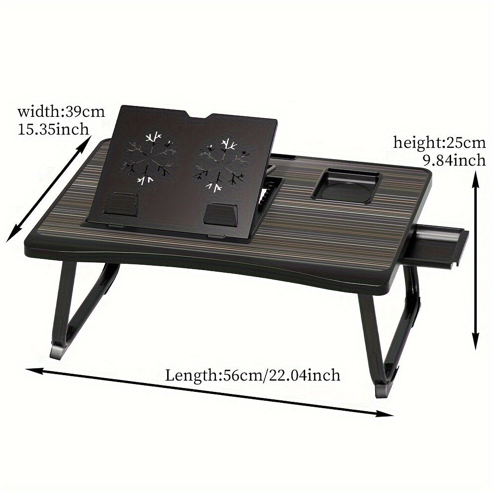 Portable Laptop Bed Table with Cup Holder & Tablet Card Slot - Multifunctional Tray for Eating, Reading, Writing - Stable Durable Foldable Design for Bed, Sofa, Floor - Lightweight & Space-Saving, Bed Table for Laptop, Sofa A