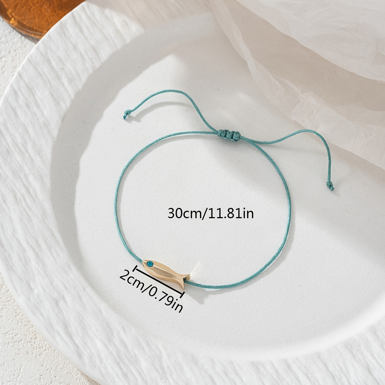 Women's Dainty Fish Charm Adjustable Anklet, Beach Vacation Party Everyday Accessory, Minimalist Style, Fashion Jewelry