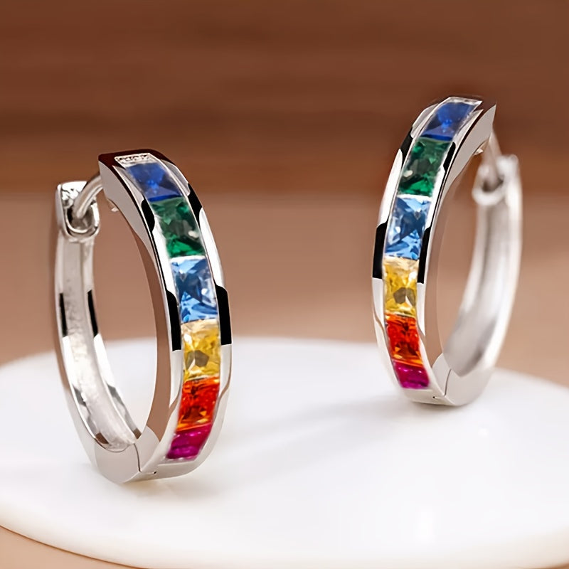 Luxury Hoop Earrings - Sparkling Cubic Zirconia Accents, Nickel-Free Copper, Hypoallergenic, Perfect for Daily Wear, Parties, and Special Occasions, Multiple Colors Available