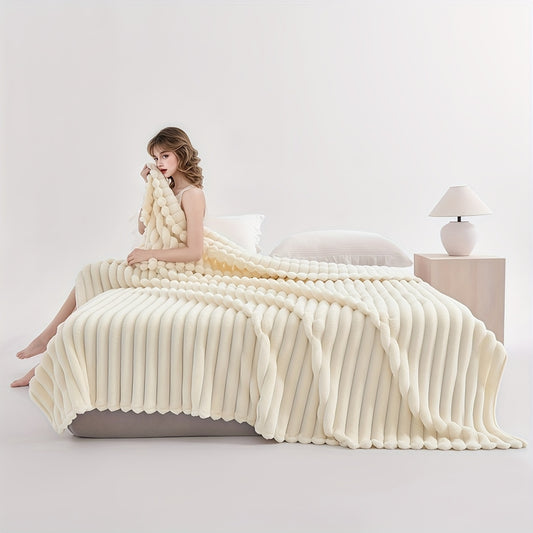 [Soft Rabbit Fur Blanket] Super Soft Luxurious Faux Rabbit Fur Throw Blanket - Warm & Cozy For Couch, Bed, Office, Nap, Outdoor Camping And Travel - Versatile All-Season Gift, Christmas Present
