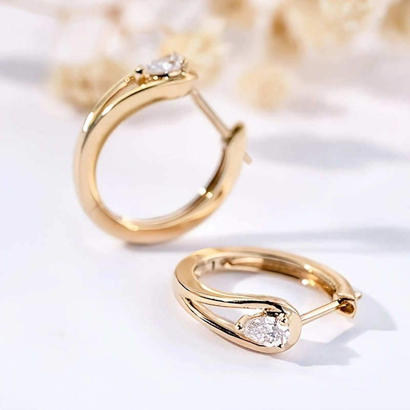 Circular Zirconia Minimalist and Stylish Geometric-Shaped Earrings for Women's Parties and Daily Casual Accessories