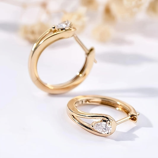 Circular Zirconia Minimalist and Stylish Geometric-Shaped Earrings for Women's Parties and Daily Casual Accessories