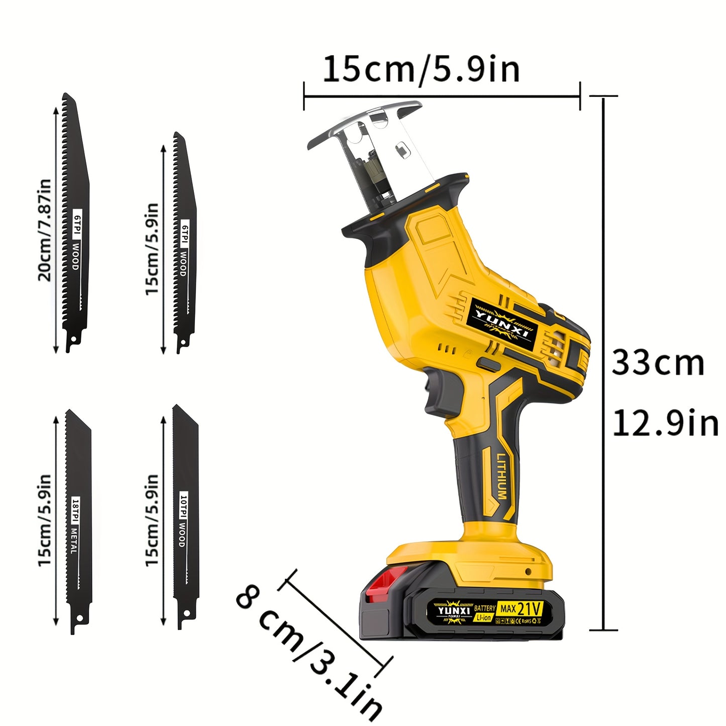 2025 Newly Upgraded Wireless Rotary Saw And Electric Reciprocating Saw in 2025, Equipped with Blade Set And Wood/Metal/Pvc Cutting Charger, And Featuring Multiple Safety Functions, Including a Safety Lock for Multi-Purpose Cu