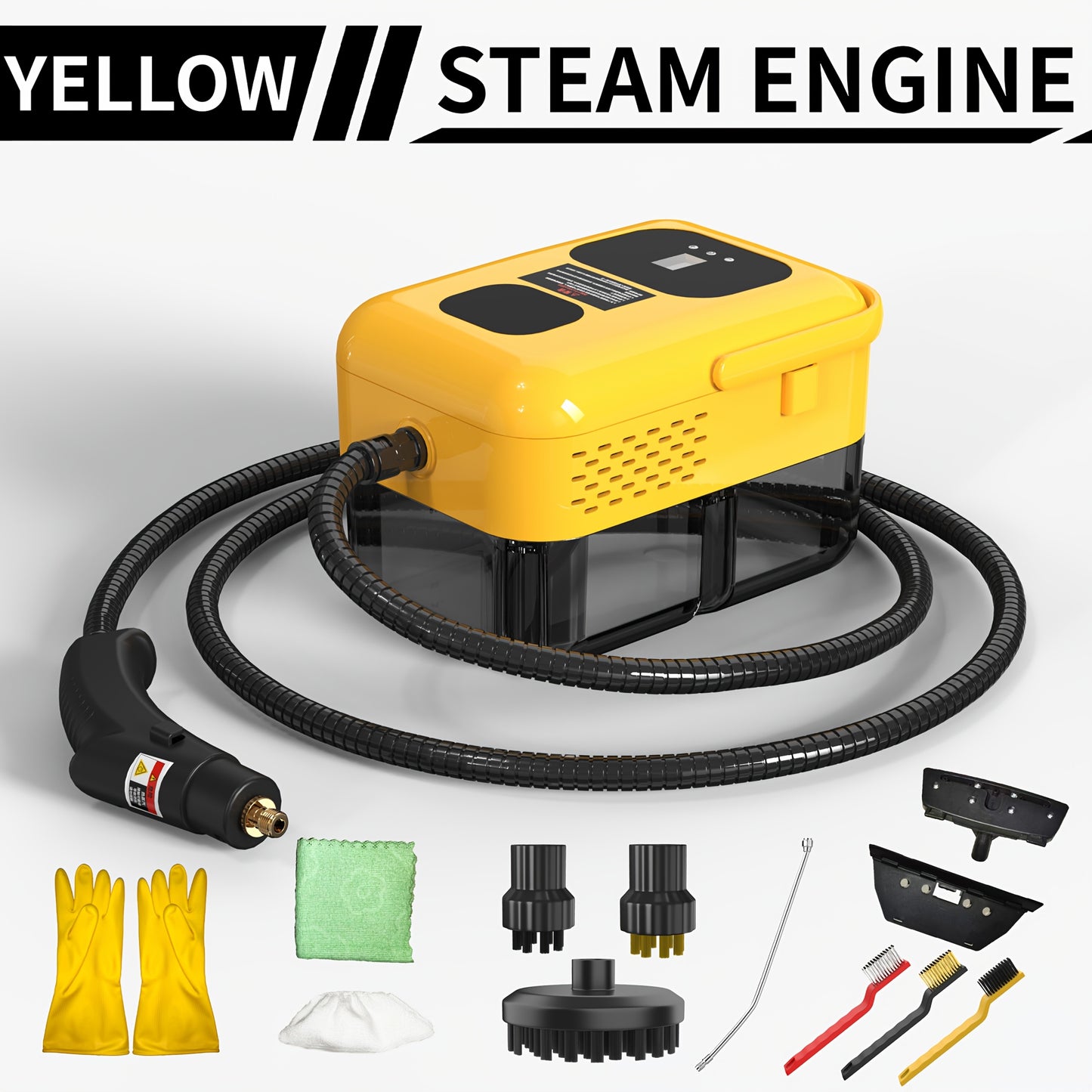 High Pressure Steam Cleaner - Handheld, 1500W, 110V, US Plug, Ideal for Kitchen Fume, Sofa, Small Air Conditioning, Washing Machine, with Multiple Nozzle Attachments, Steam Cleaner for Home Use|Modern Kitchen Cleaner|Durable