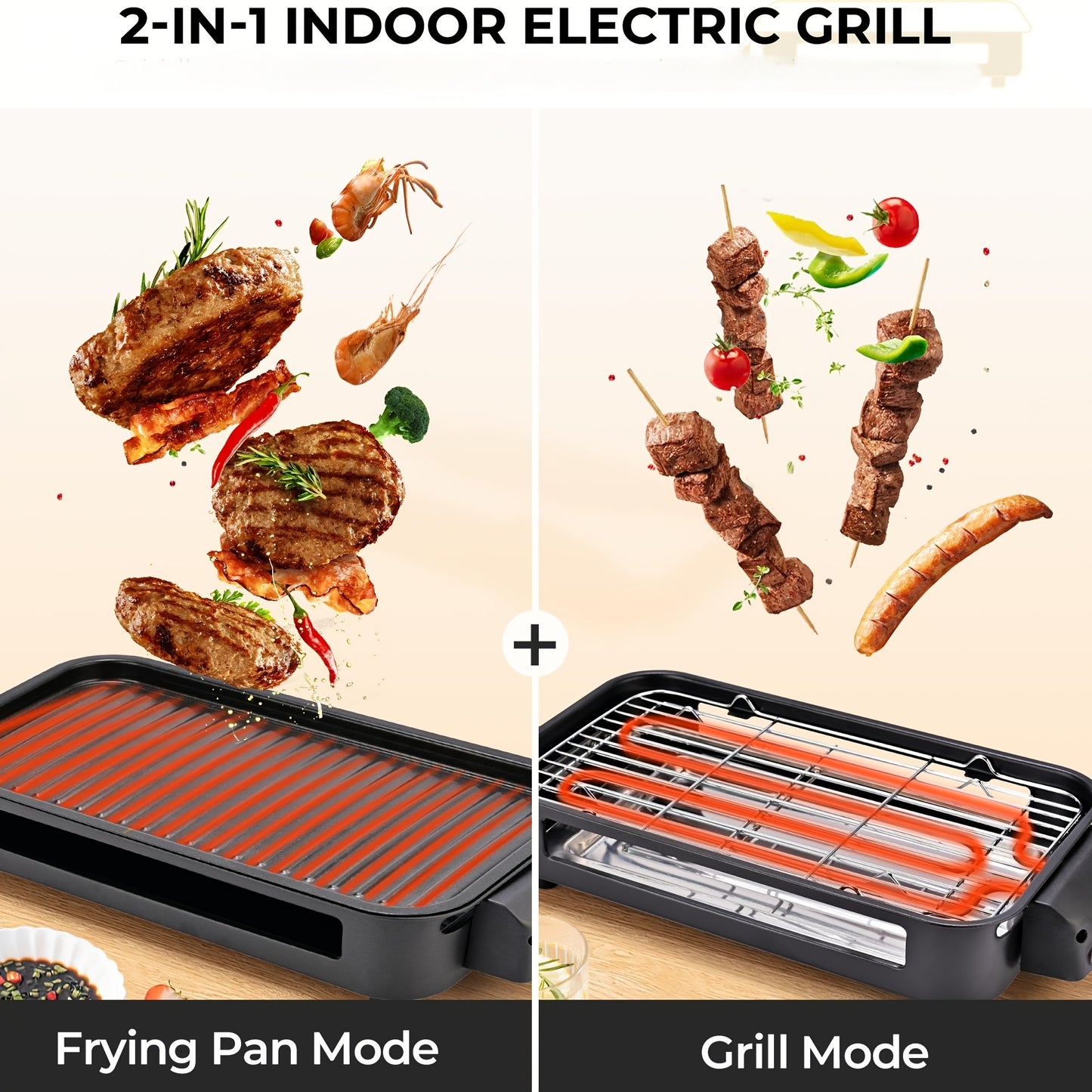 Smokeless Electric Grill, Indoor Grill With Removable Non-Stick Plate, Indoor Grill, Kitchen Must Haves, 1500W, Portable BBQ Grill, Electric Griddle, Best Quality Items, Dishwasher Safe, Hot Pot, Cooking, Gifts, Gift Ideas, P