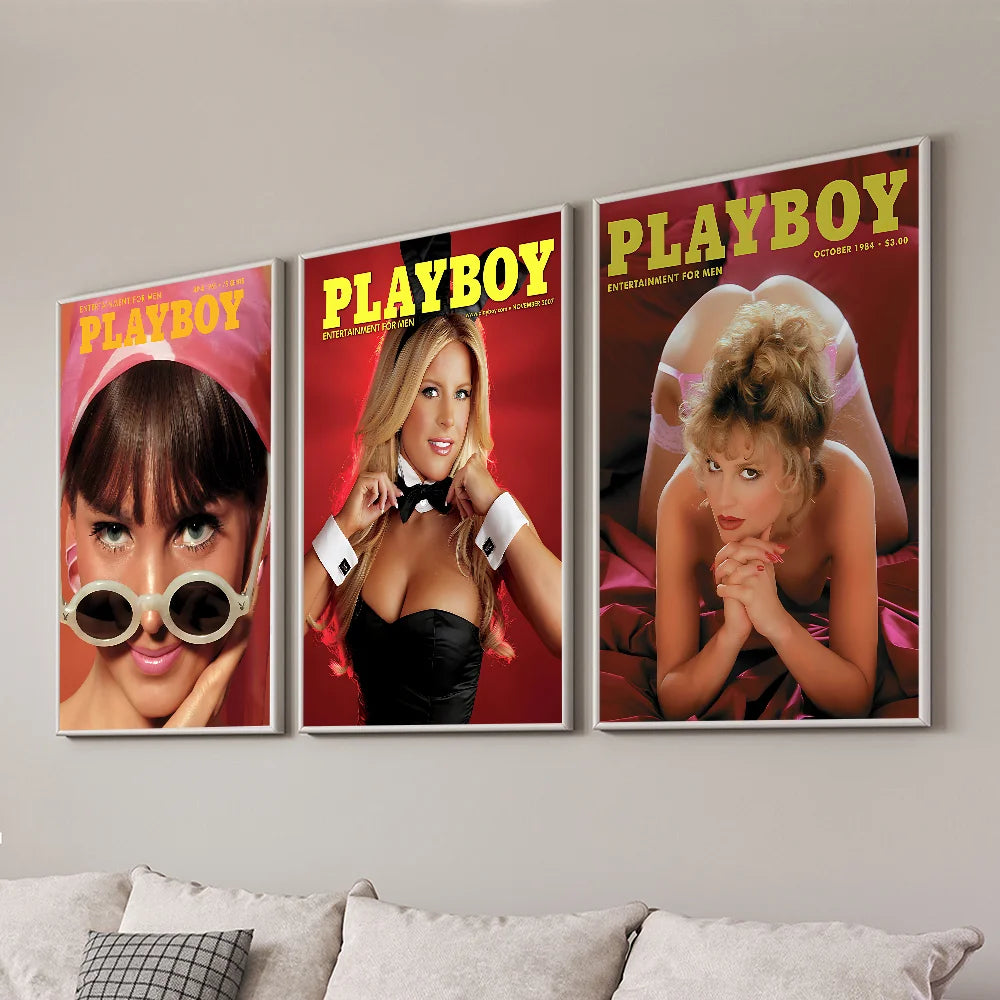 Sexy Girl P-Playboy Magazine Poster Home Living Room Bedroom Bar Cafe Art Decor
