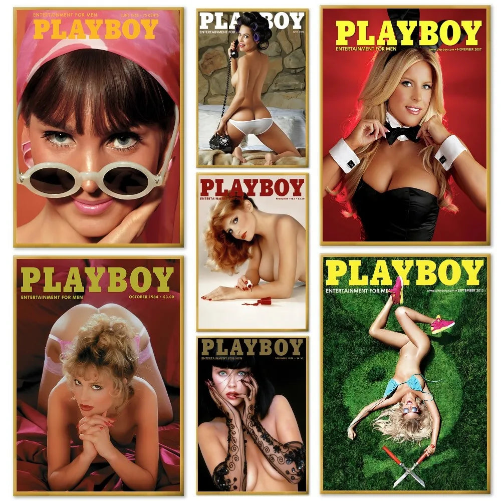 Sexy Girl P-Playboy Magazine Poster Home Living Room Bedroom Bar Cafe Art Decor