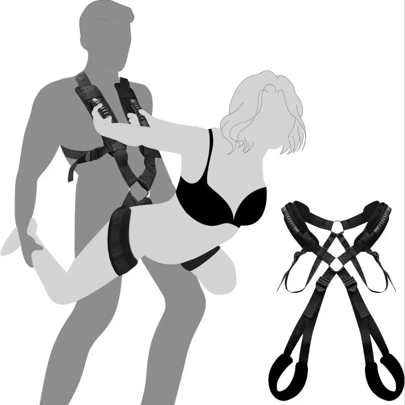 Bondage Love Slings for Couples Sex Swing Set with Adjustable Strap Adult BDSM Sex Toy Soft Plush Padding Mat Sex Restraints Toy