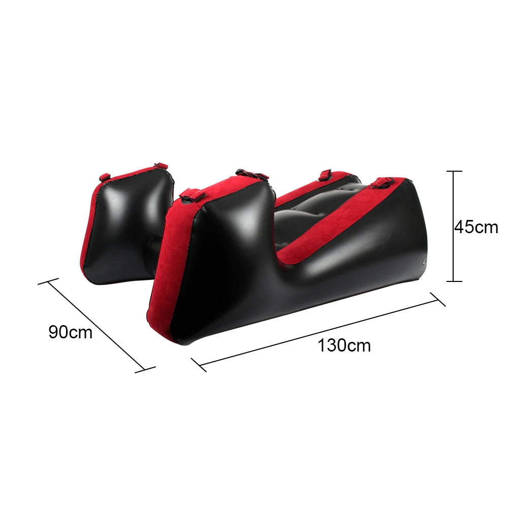 Flocking PVC With Straps Sex Furniture Aid Adult Games Sex Chair Bed Sex Tools For Couples Women Split Leg Sofa Mat Inflatable