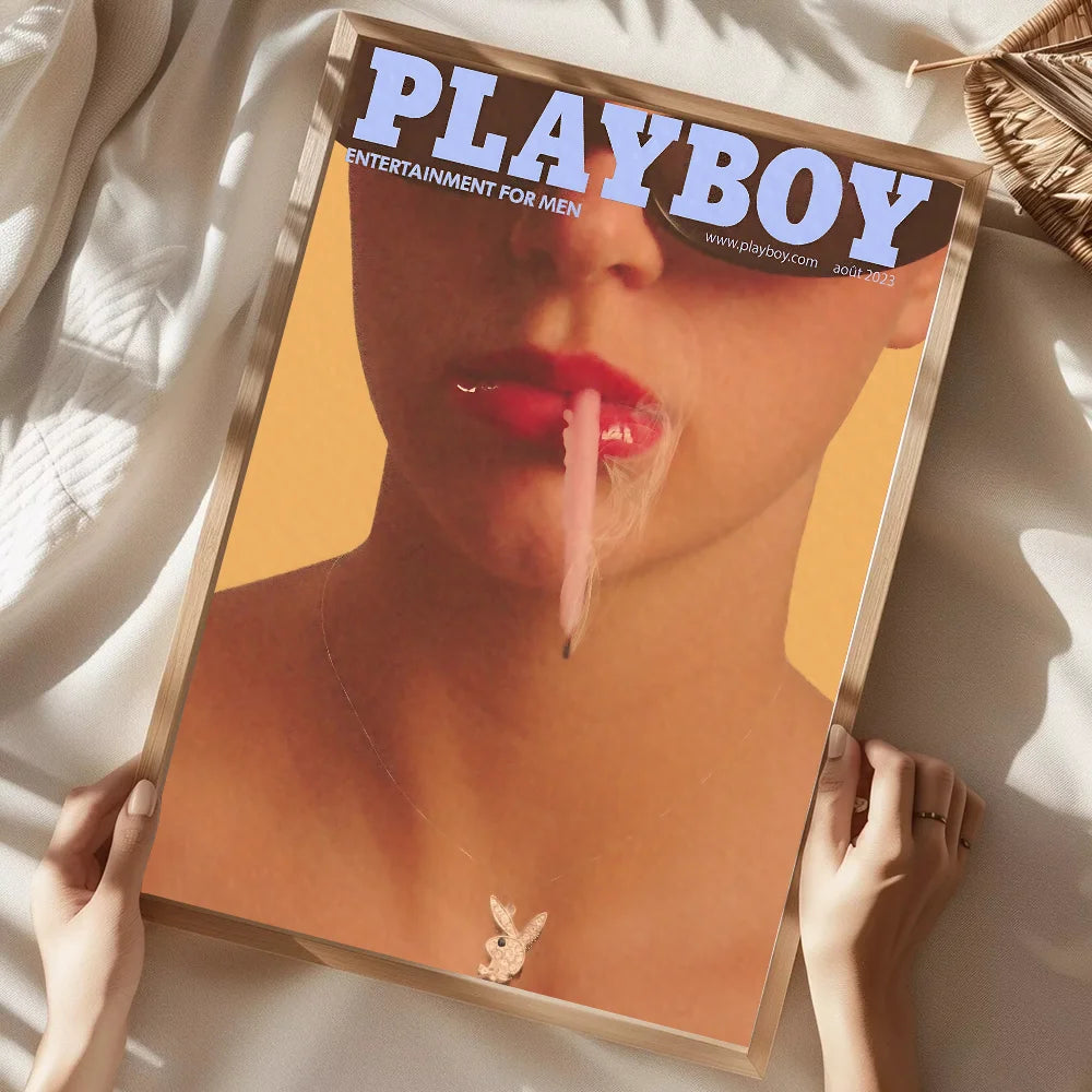 Sexy Girl P-Playboy Magazine Poster Home Living Room Bedroom Bar Cafe Art Decor