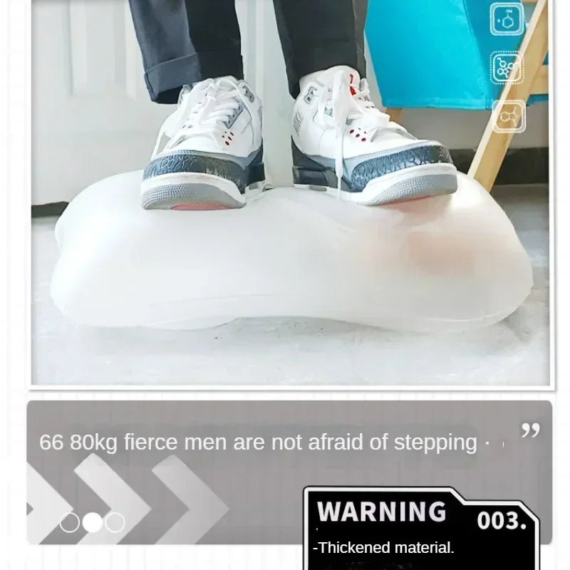 QSM Sex toy One-piece transparent inflatable gun frame pillow doll men's bed masturbator fun can be inserted into sexual supplie