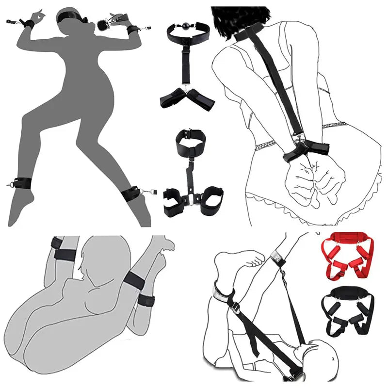 Adult Sex Shop Erotic Costume 18 Strap-on Toys Bdsm Hand And Leg Restraints Erotic Products Sexy Lingerie Gay Bondage SM Props